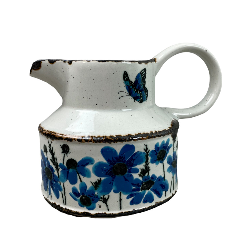 Midwinter Stonehenge Spring Blue Floral Butterfly Cream Pitcher England